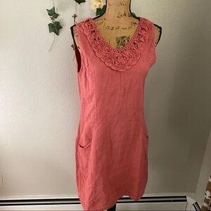 Blu Orchid sleeveless boho medium pink midi dress